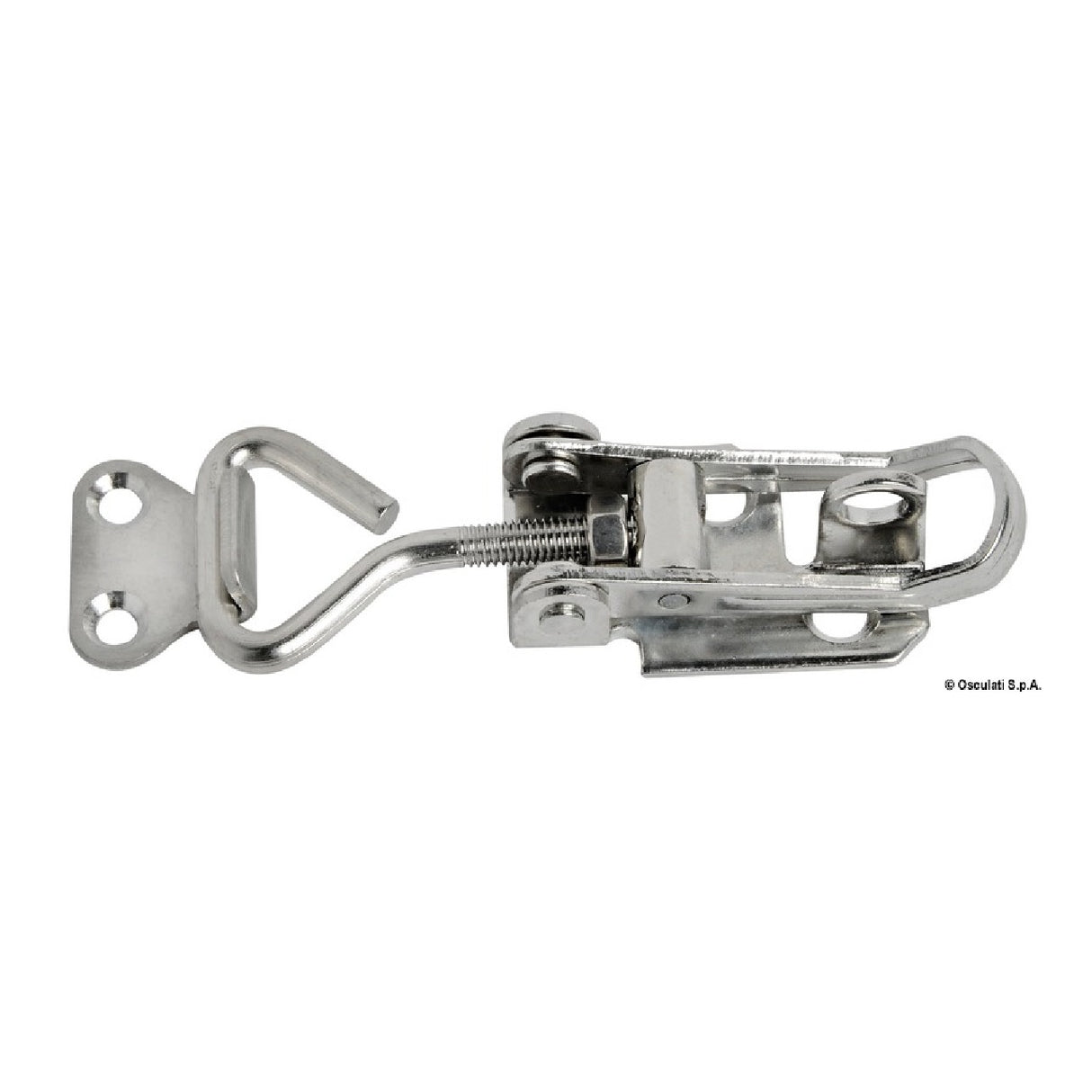 Cerradura de palanca regulable de acero inoxidable Osculati con portacandado 38.904.10