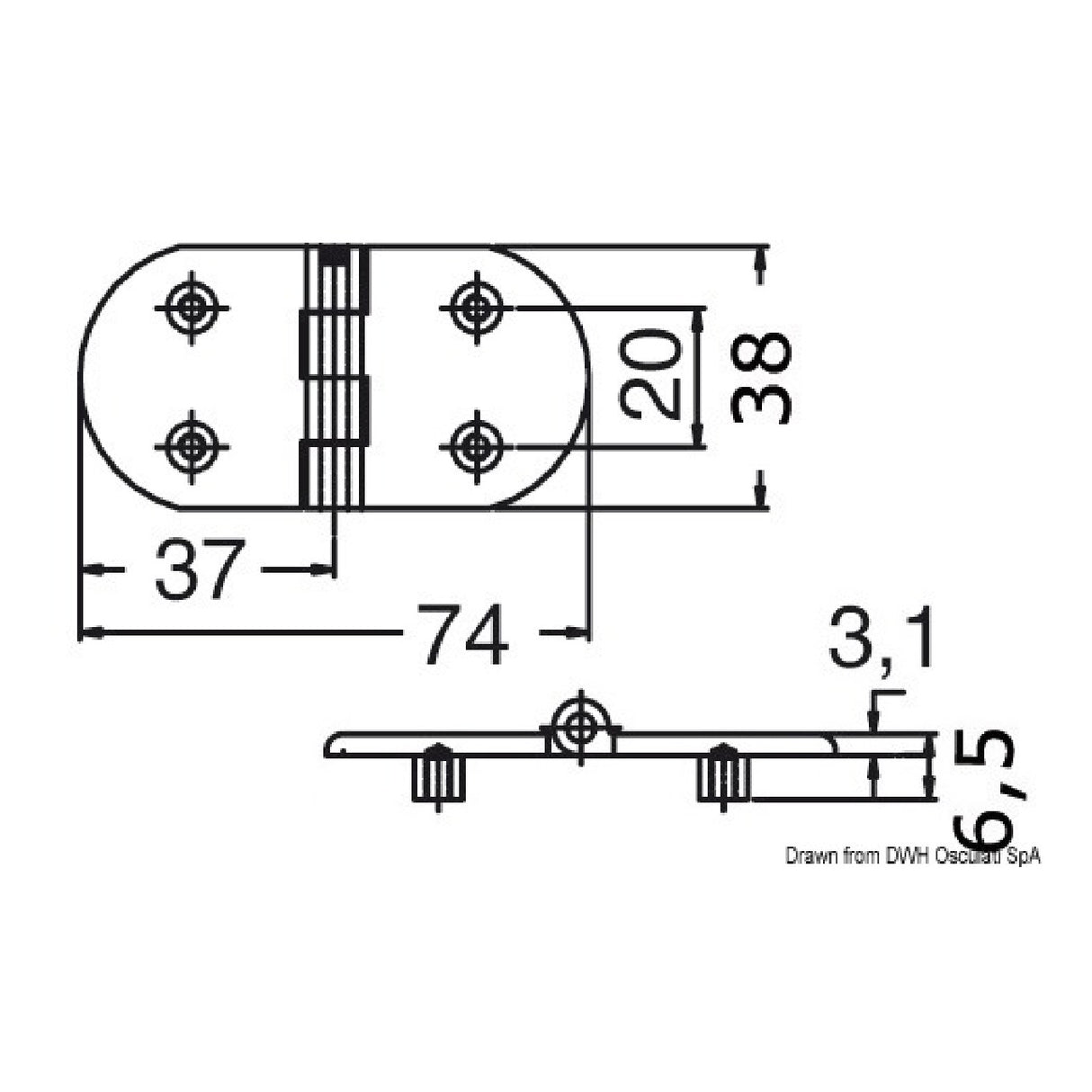 Osculati Hinge 38.963.10