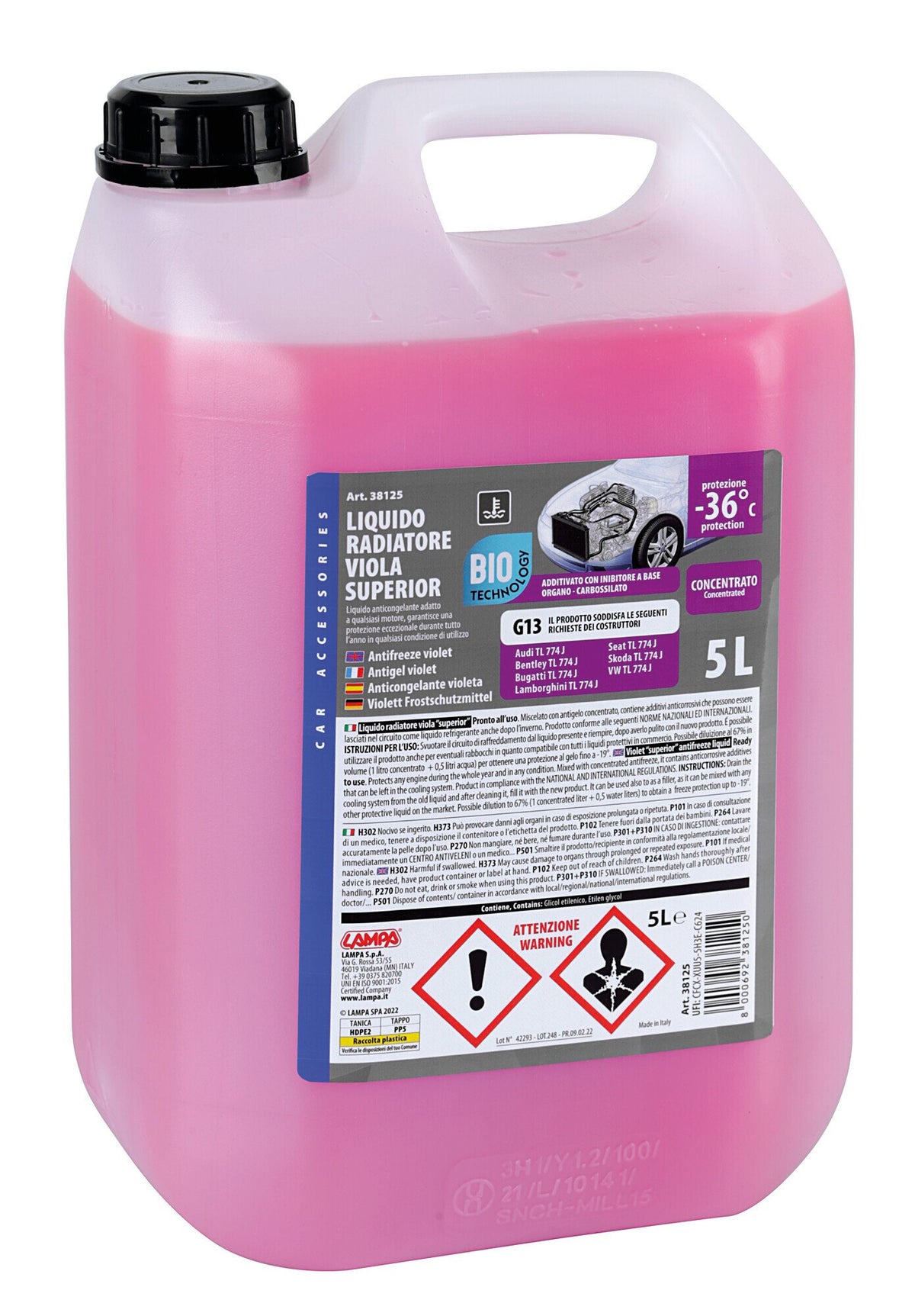 Lampa Superior-Viola G13, liquido antigelo radiatore concentrato (-36C) - 5 L 38125