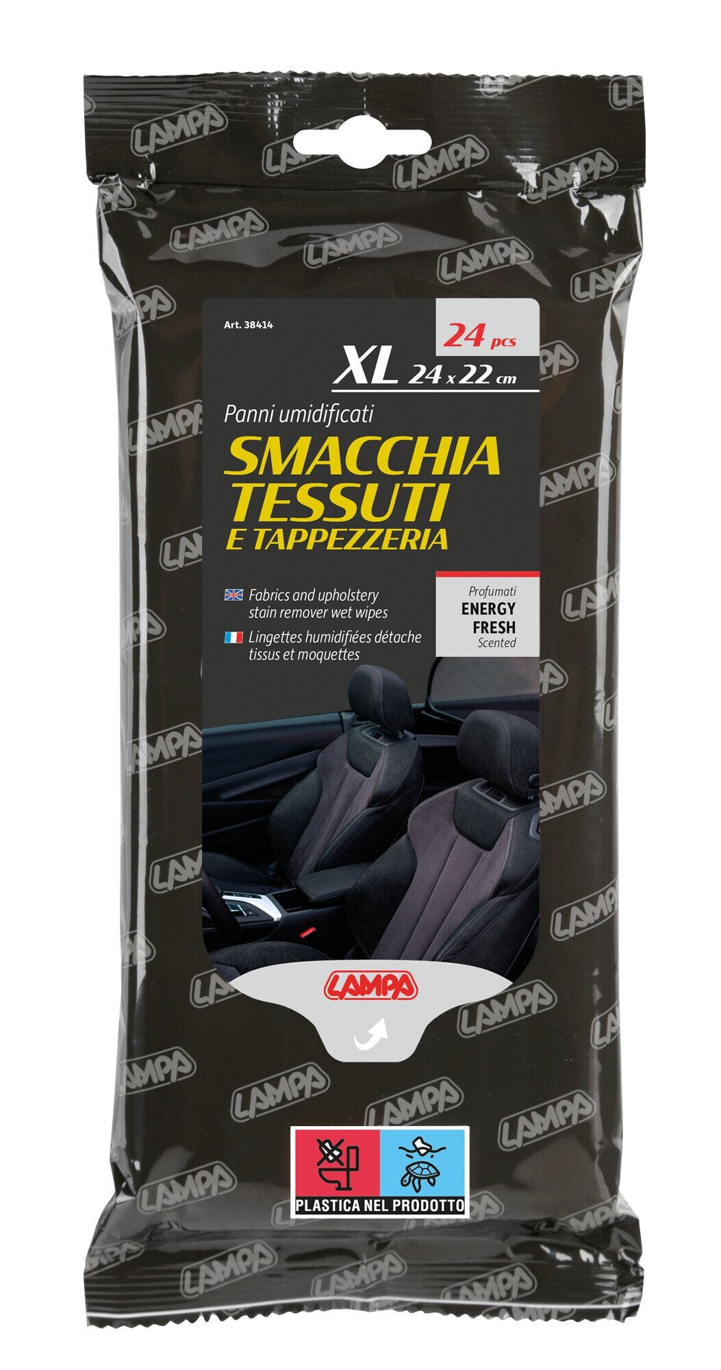 Lampa Panni umidificati smacchia tessuti e tappezzeria - 24 pz - 24x22 cm 38414