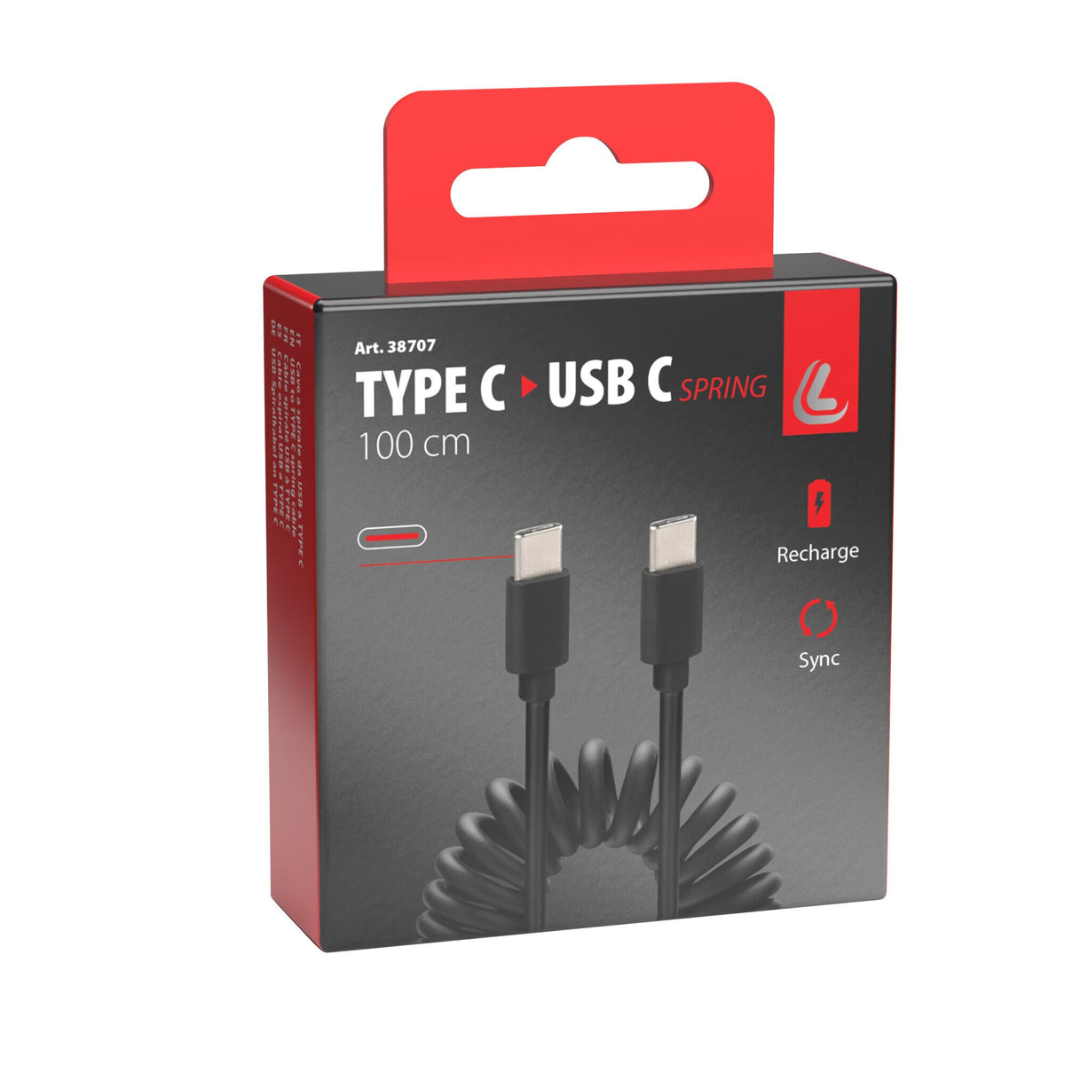 Lampa Cavo a spirale Usb Type-C > Type-C - 100 cm 38707
