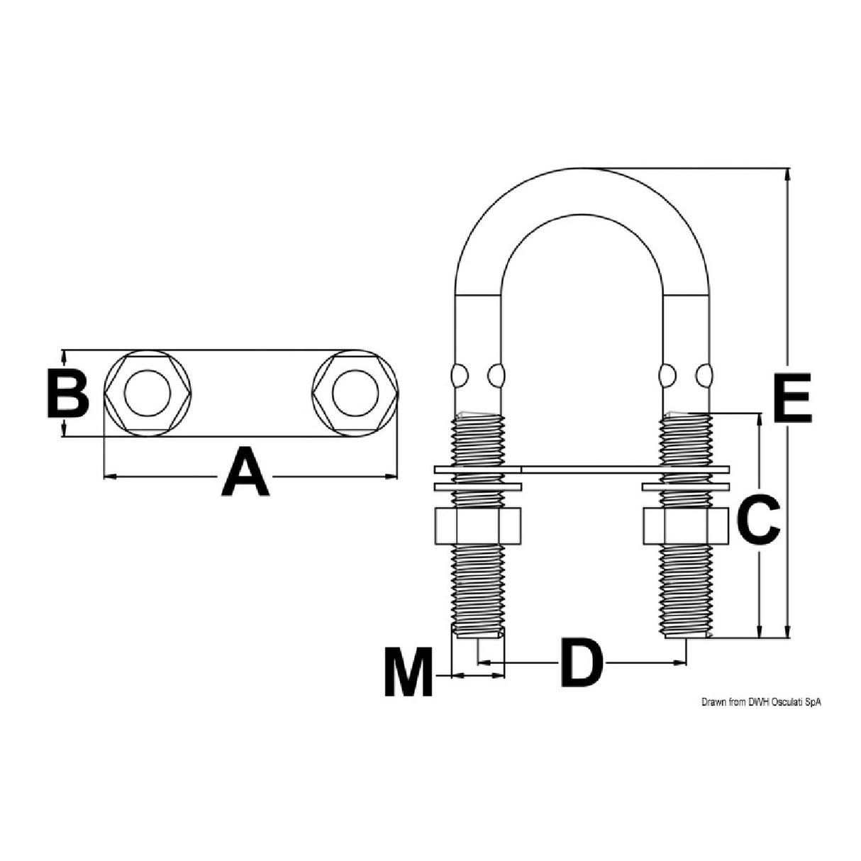 Osculati Cavallotto ad U in tondino pizzicato 39.126.01