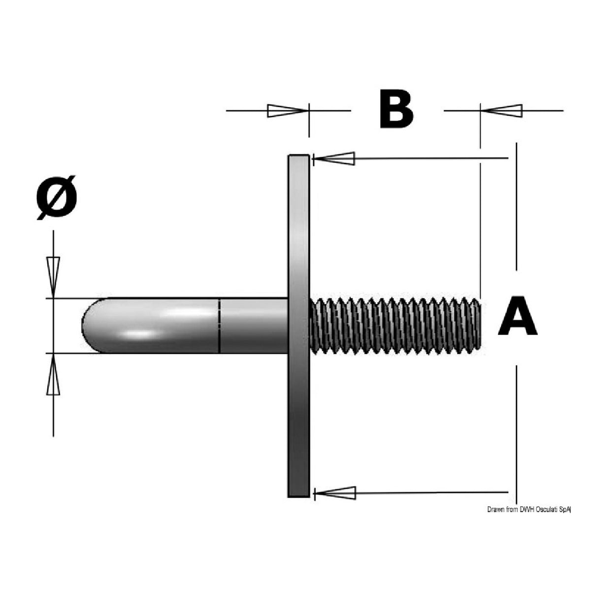 Osculati-Platte mit U-Bügel und Bolzen 39.325.01
