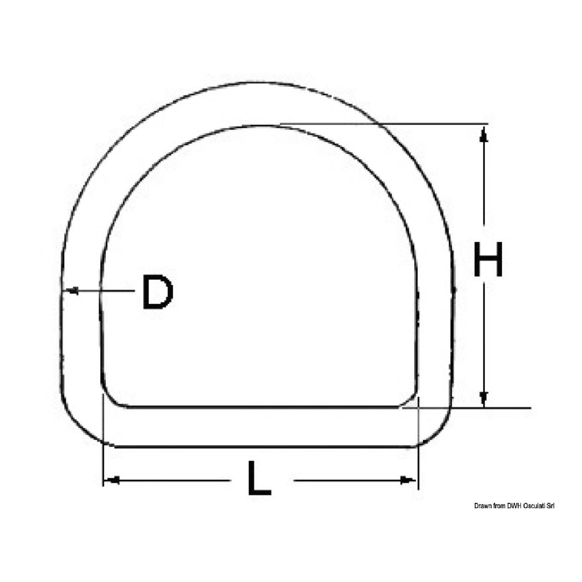 Osculati Mezzo anello in inox 39.599.20