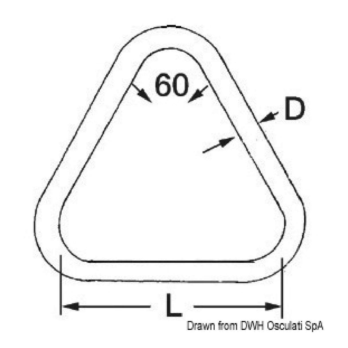 Osculati Triángulos inox 4x20 mm 39.599.99 - 1 paquete de 10 unidades 39.599.99