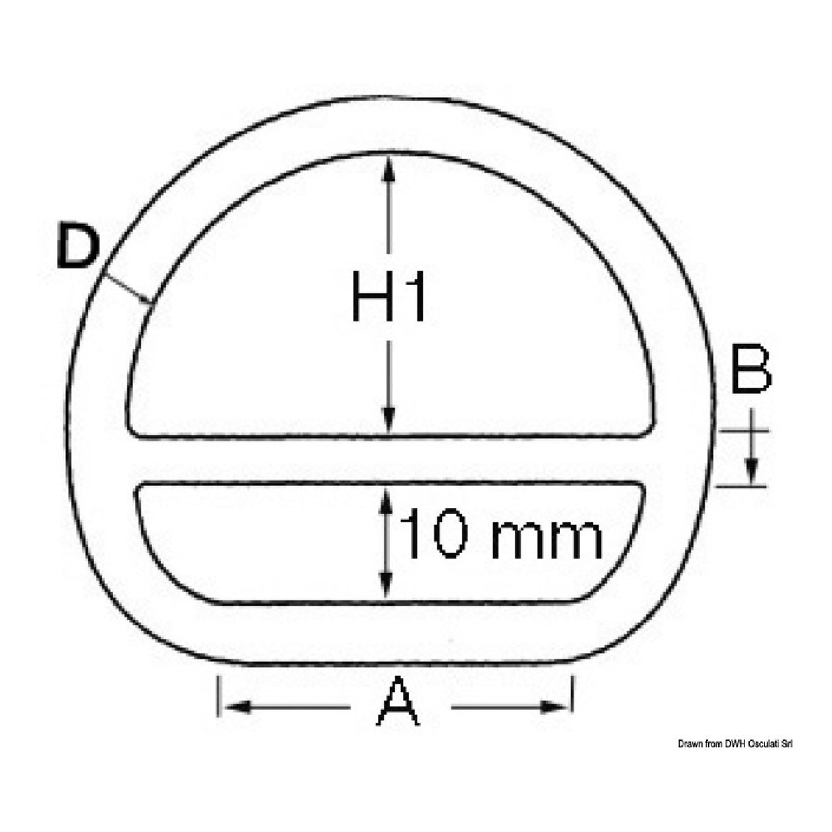 Osculati Halbrunder Ring mit Steg für zerli 39.602.01