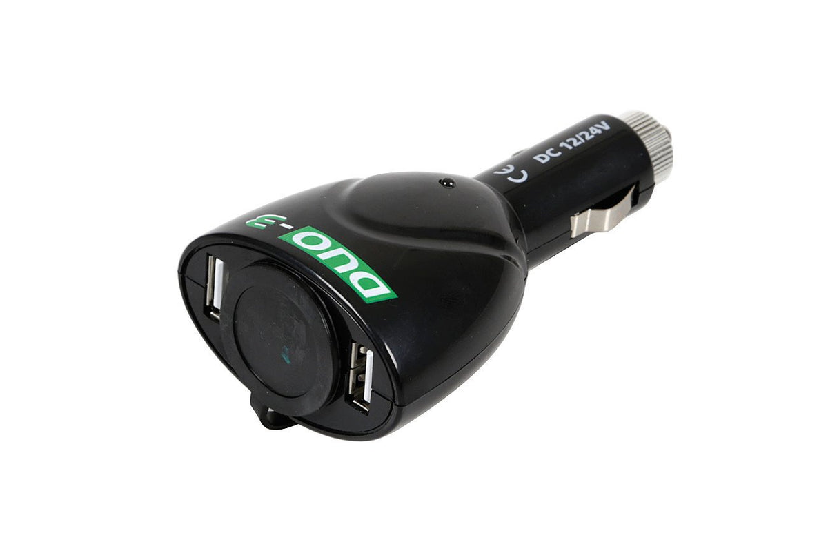 Lampa Duo-3, presa corrente con USB, 12/24V 39047