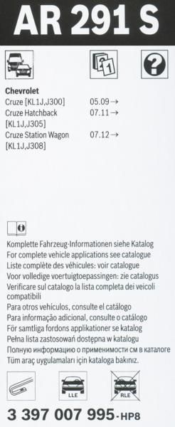 Bosch Spazzole tergicristallo Aerotwin AR291S