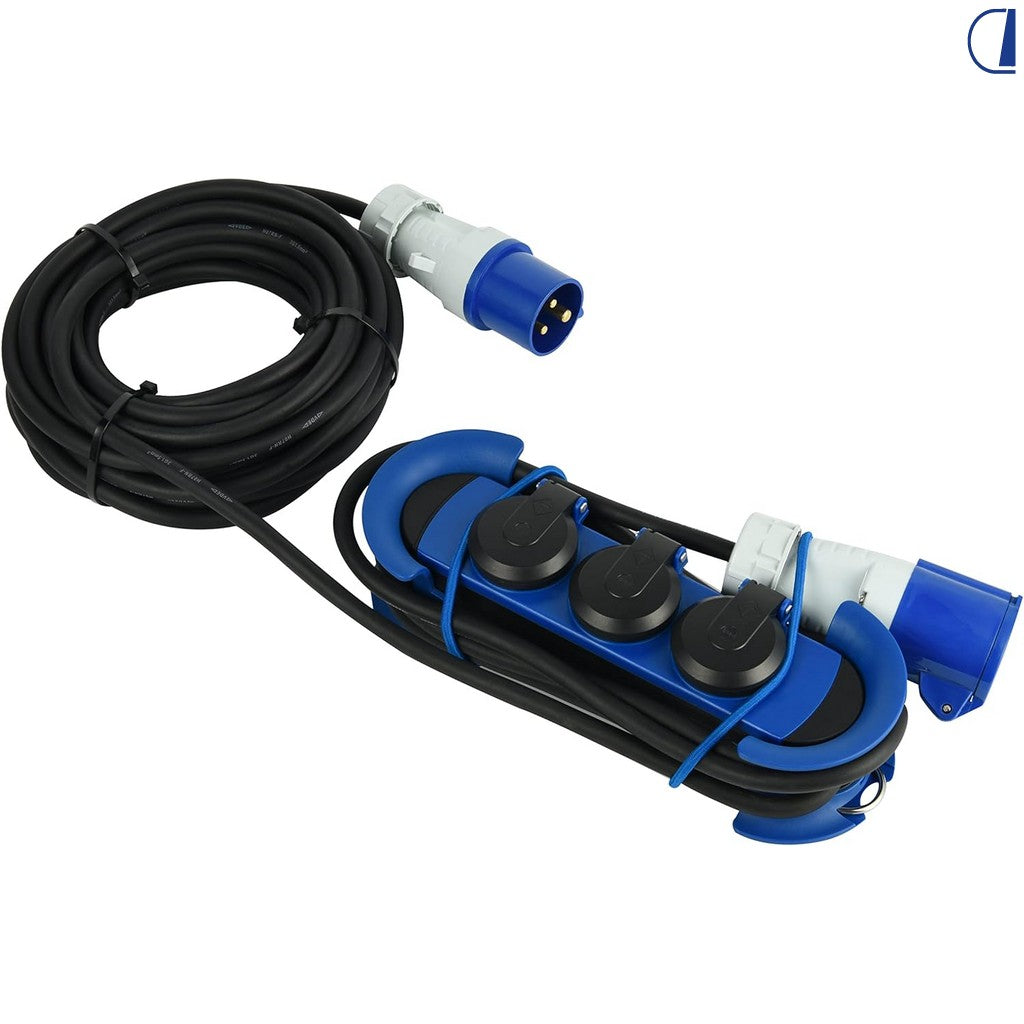 Di-Tec Prolunga multipresa Schuko + CEE 10 m con borsa, cavo 3x1,5 mm²