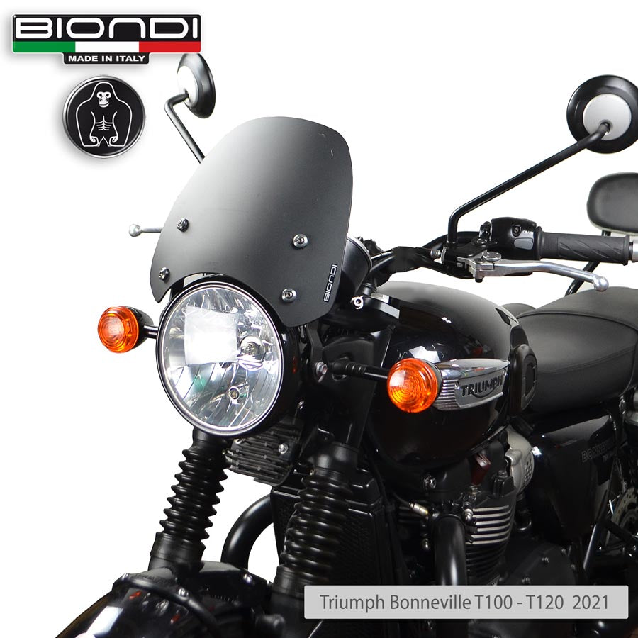 Biondi Cupolino Sport Nero Satinato Triumph Bonneville T100 T120 2021+