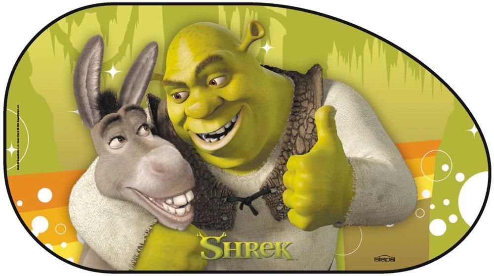 Dreamworks 2 Trapez-Seitenvorhänge 67 cm x 37 cm Shrek