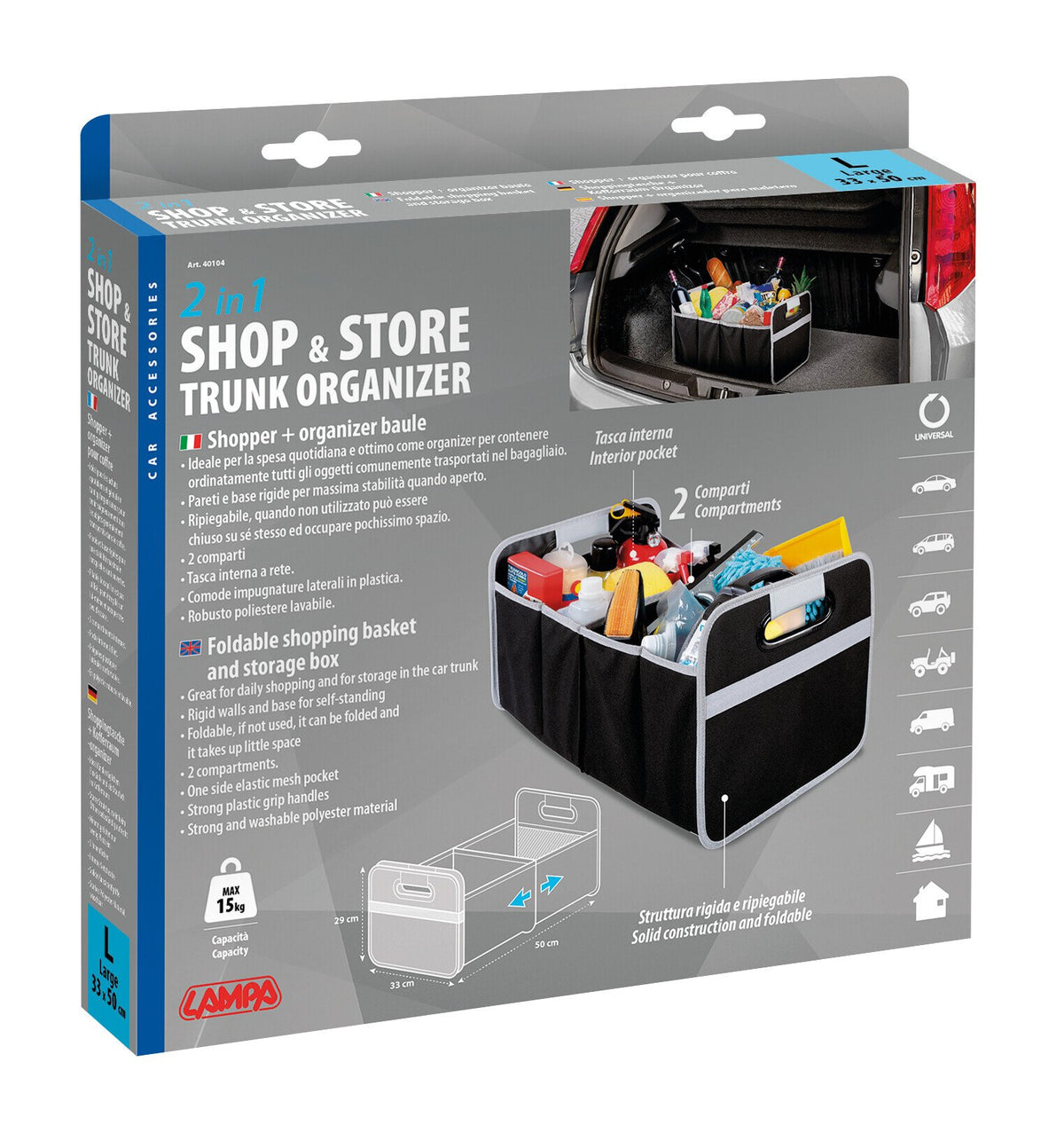 Lampa Shop & Store, organizer baule pieghevole - L 40104