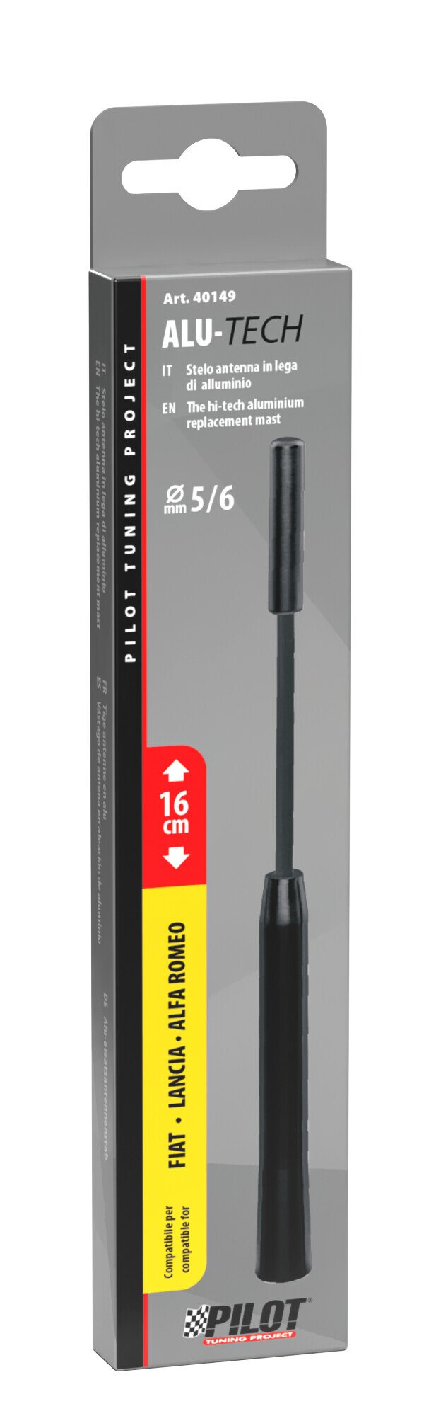 Lampa Alu-Tech Stelo Antenna in Lega di Alluminio Ø 6 mm - Nero