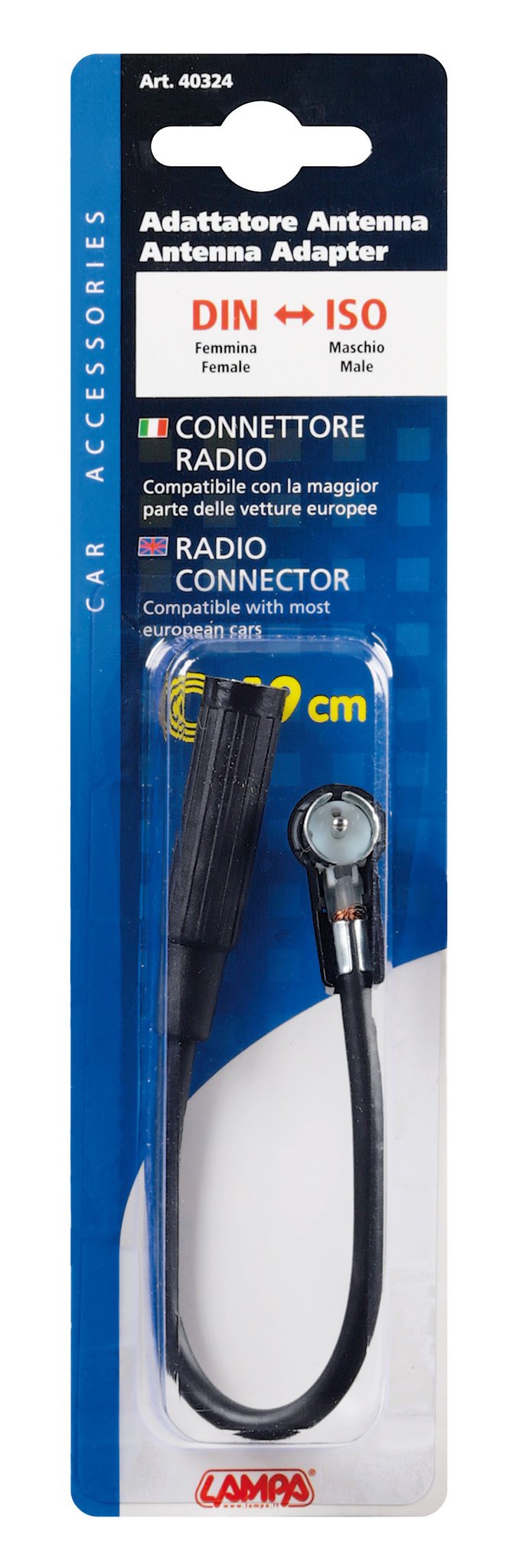 Lampa Adattatore antenna DIN femmina>ISO maschio - 19 cm 40324