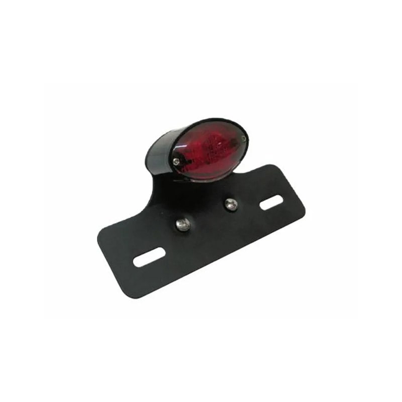 BCR CAFE motorcycle taillight, black, with stop light and license plate light