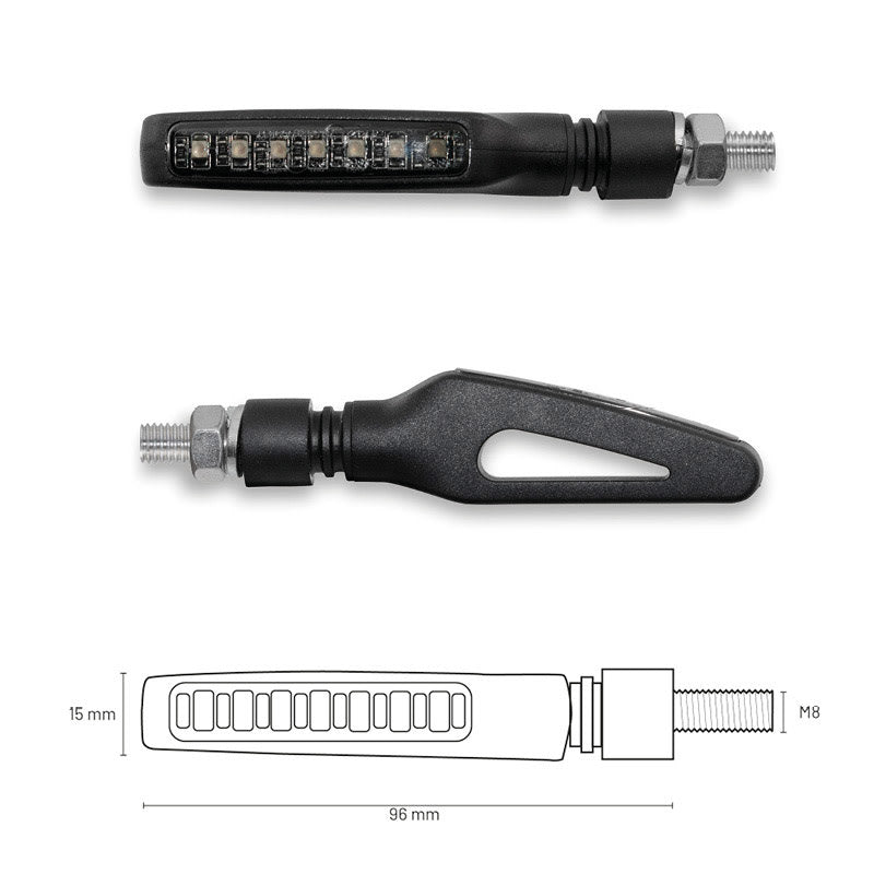 Taac Moto FR02 - Frecce LED Sequenziali - Lente Fumé