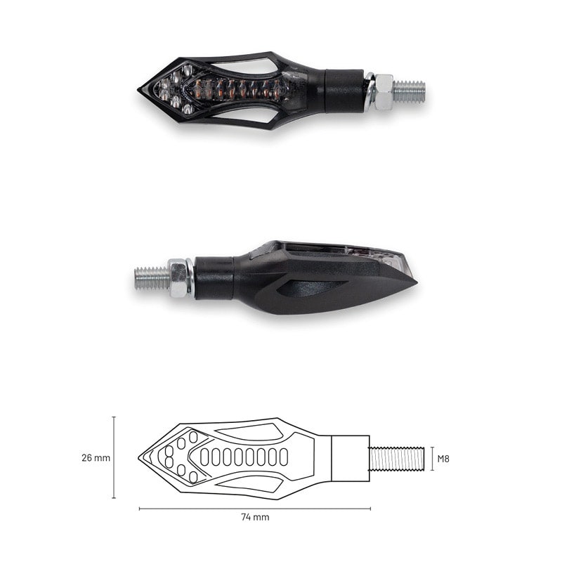 Taac Moto FR14 - Frecce LED - Lente Fumé
