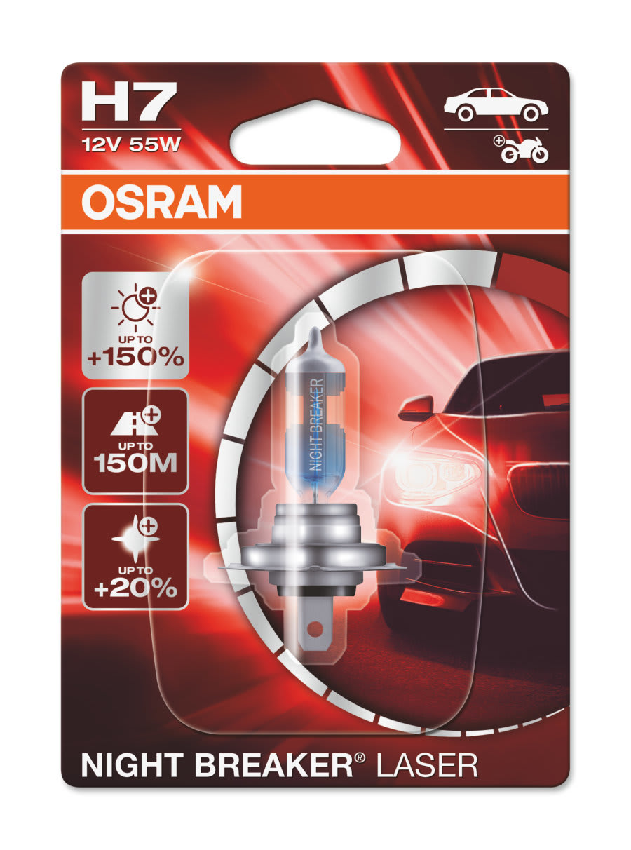 Osram Lampe H7 PX26D 12V-55W Night Breaker LASER - Blisterverpackung