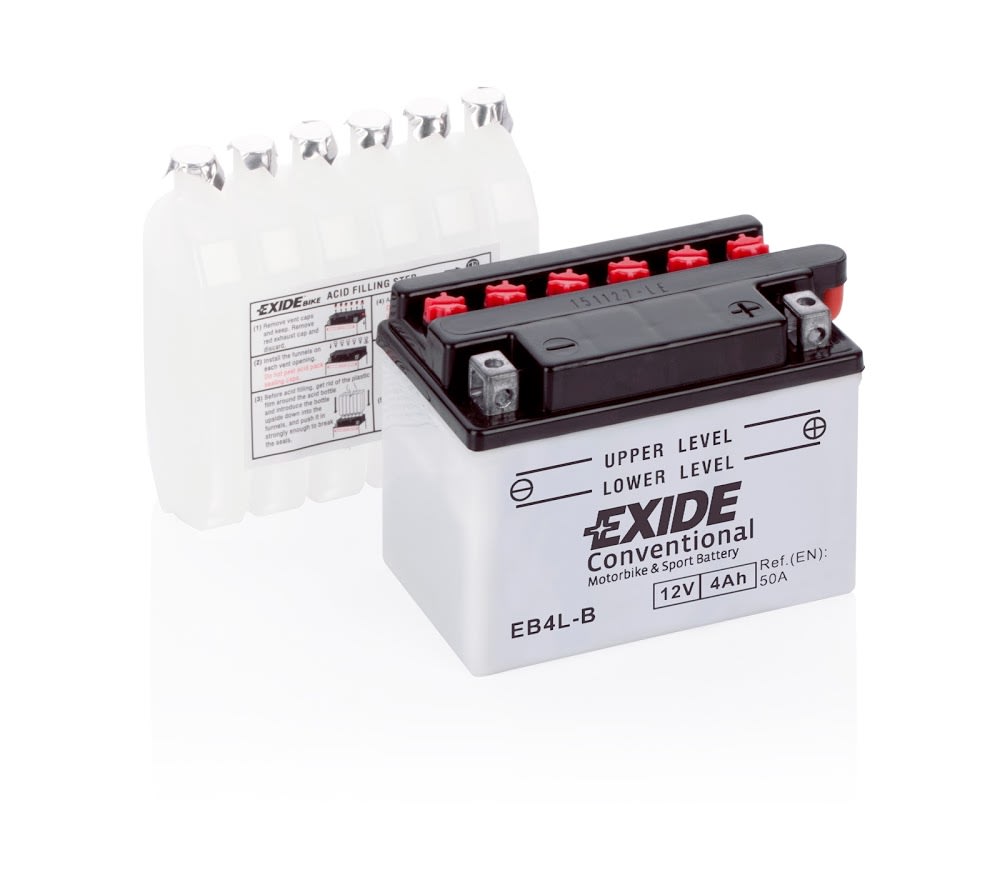 Exide Batteria EB4L-B Convenzionale con Acido a Corredo