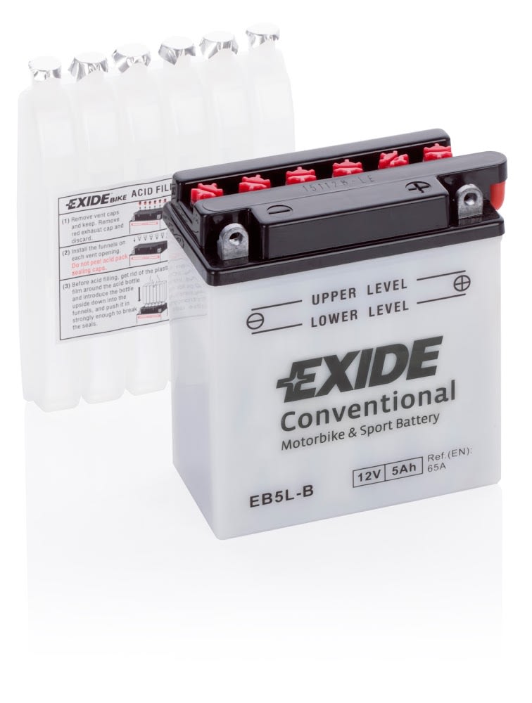 Exide Batteria EB5L-B Convenzionale con Acido a Corredo