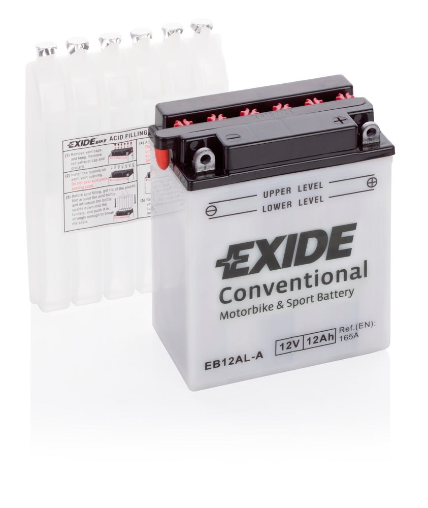 Exide Batteria EB12AL-A Convenzionale con Acido a Corredo