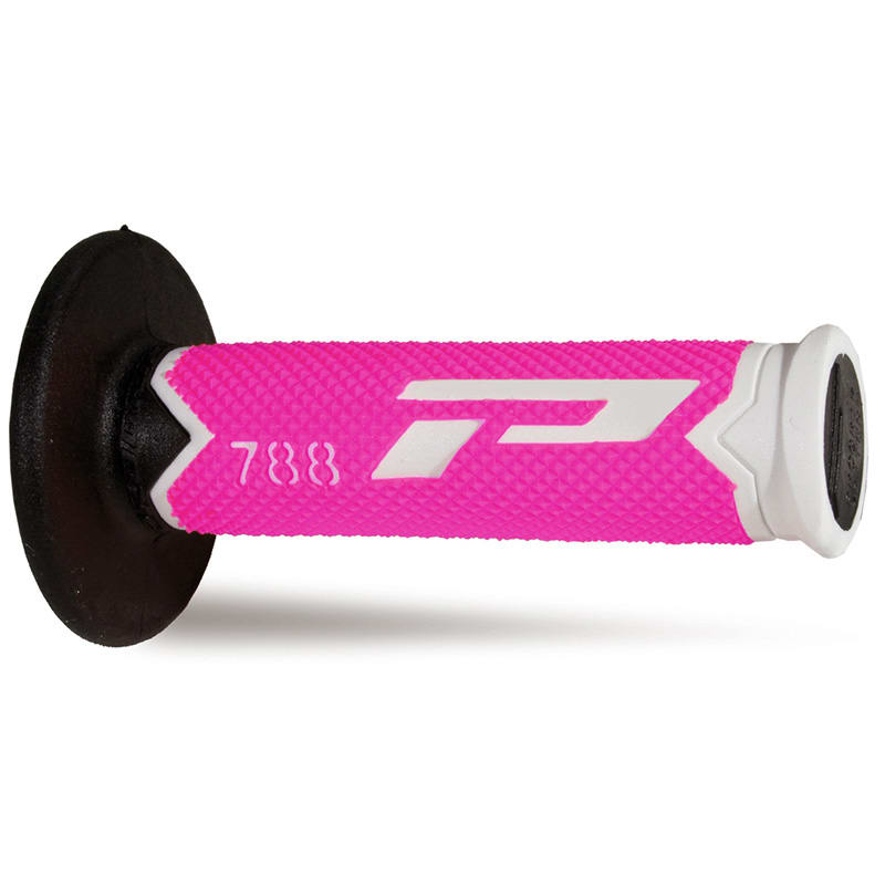 Progrip 788-302 MX Griffe Weiß/Fuchsia/Schwarz Dreifachdichte Ohne Loch