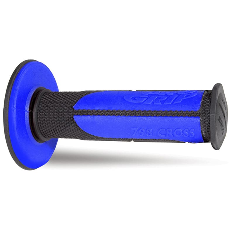 Progrip Manopole Mx 798-146 - Doppia Densità - Nero/Blu Senza Foro