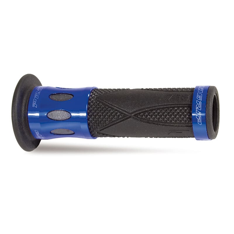 Progrip Manopole 728-OE-104 Scooter Blu Inserti in Alluminio Con Foro