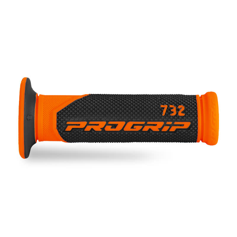 Progrip Manopole Scooter 732-296 - Doppia Densità - Arancio F./Nero Senza Foro