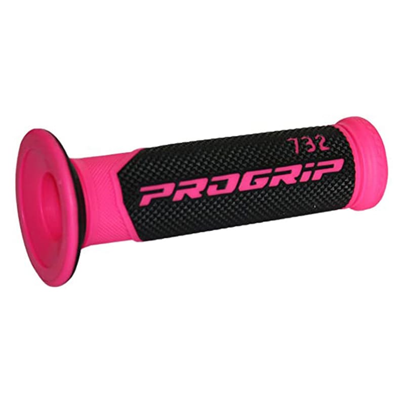 Progrip Manopole Strada 732-OE-297 - Doppia Densità - Fuxia/Nero Con Foro