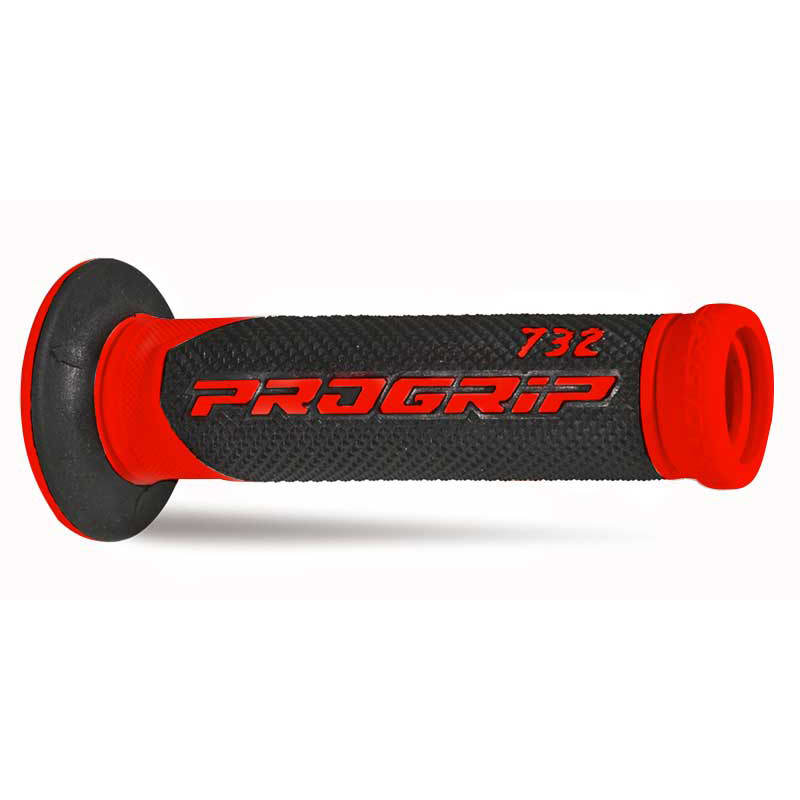 Progrip Manopole Strada 732-OE-149 - Doppia Densità - Rosso/Nero Con Foro