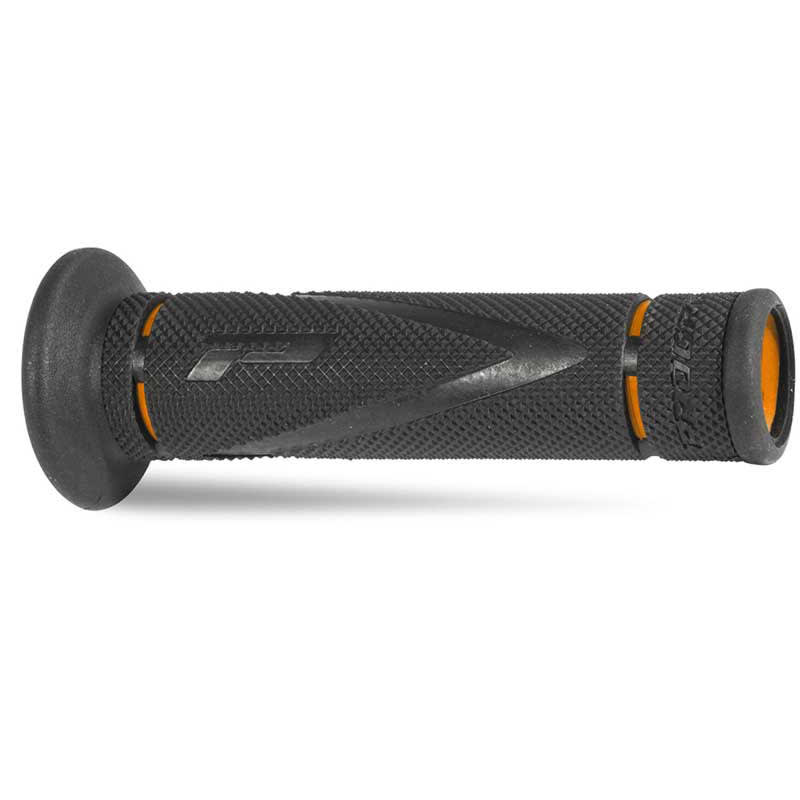 Progrip Manopole Strada 838-OE-201 - Doppia Densità - Arancio/Nero Con Foro