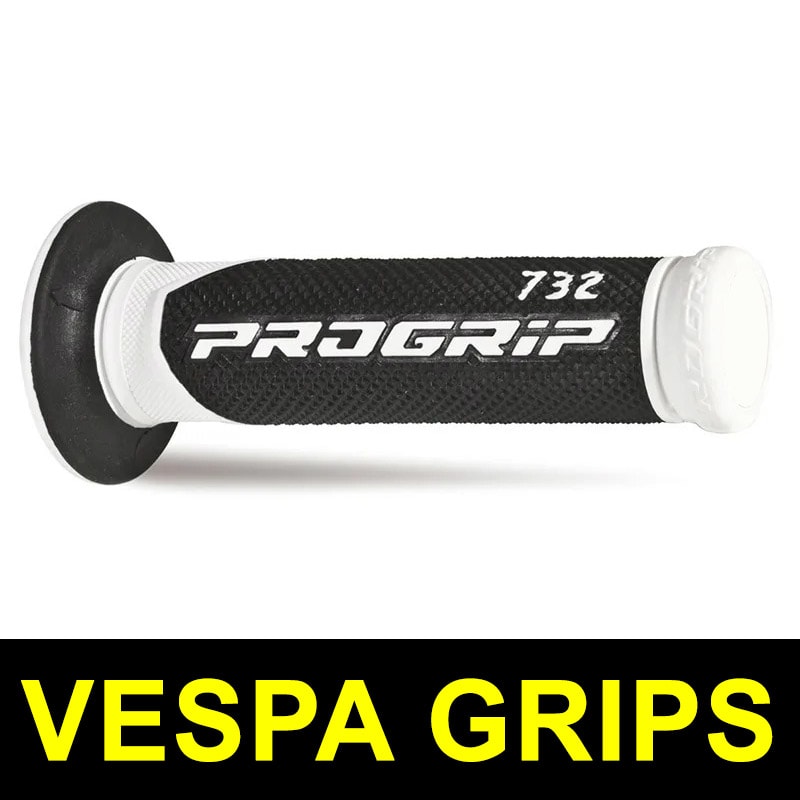 Progrip Manopole VESPA 732-137 - Doppia Densità - Bianco/Nero - diametro 22/22