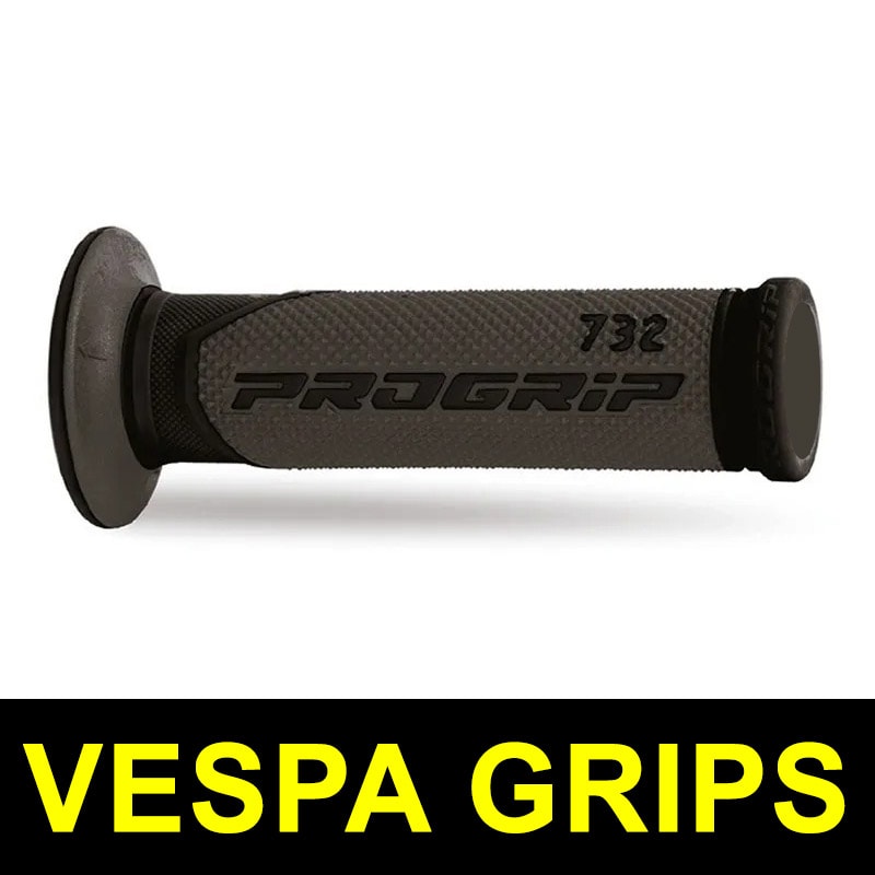 Progrip Manopole VESPA 732-298 - Doppia Densità - Nero/Titanio - diametro 22/22