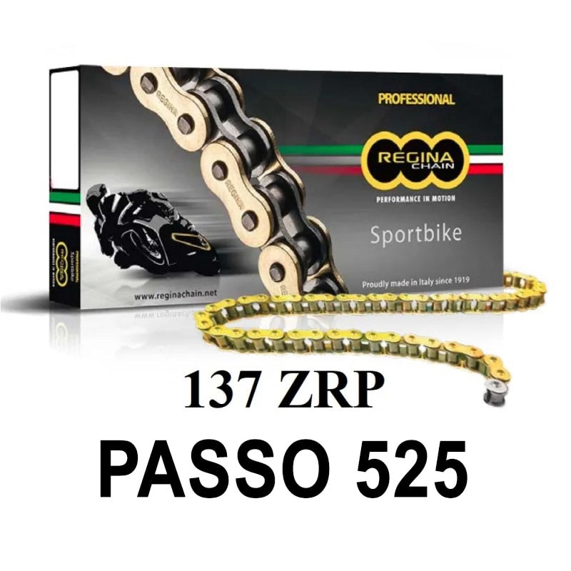 Regina Motorcycle Transmission Chain 137ZRP 124 Links Pitch 525
