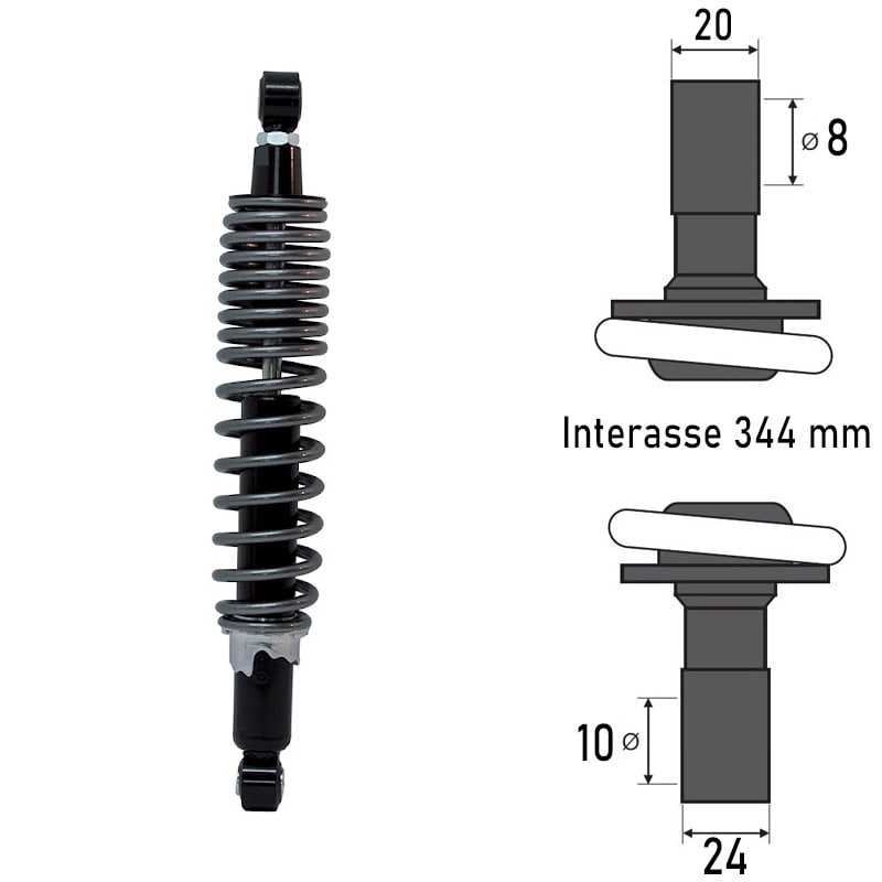 BCR Rear Shock Absorber Compatible with Aprilia 125/200cc