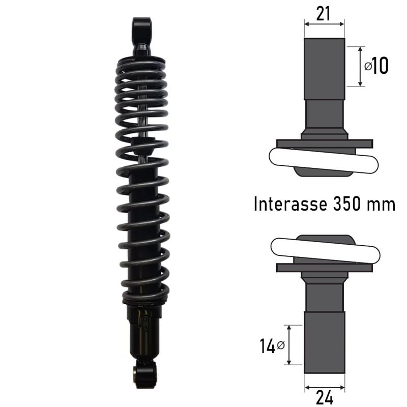 BCR Rear Shock Absorber Compatible with Peugeot 250/300cc