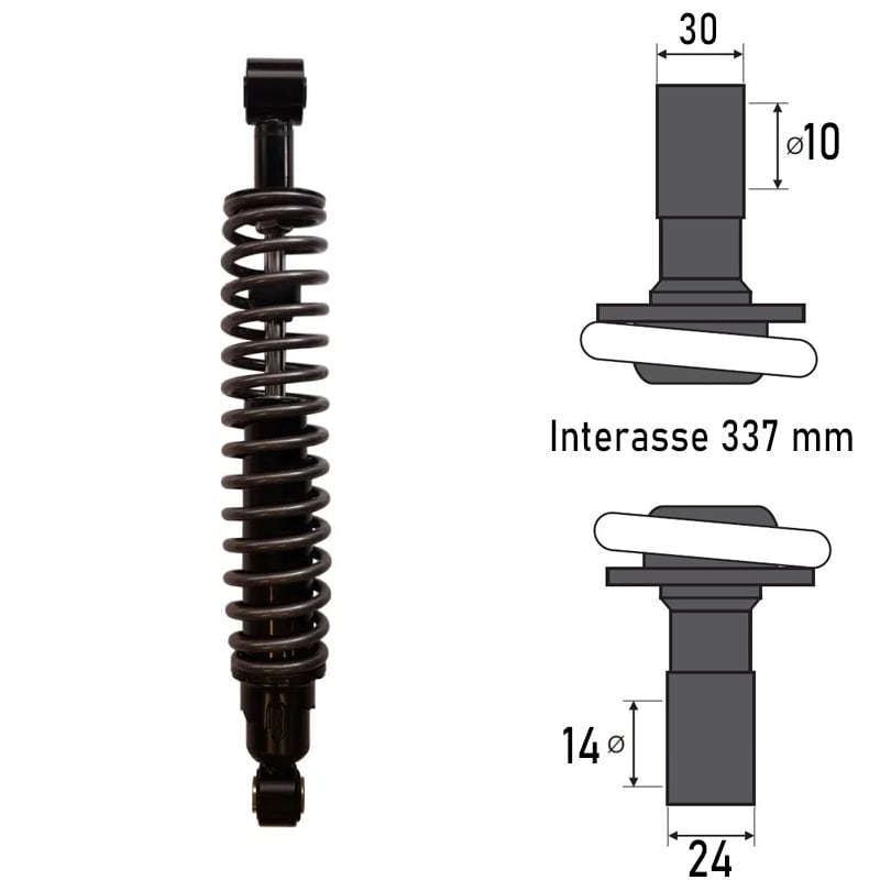 BCR Rear Shock Absorber Compatible with Piaggio 125/200/250cc X9 125-200-250