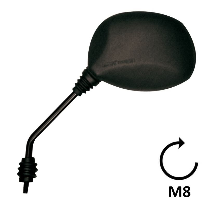 BCR Linker schwarzer Spiegel, kompatibel mit Piaggio 50/125cc Modellen 0445