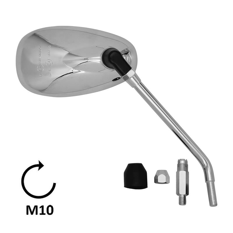 BCR Right Chrome Mirror Compatible with Piaggio 300/400cc Models