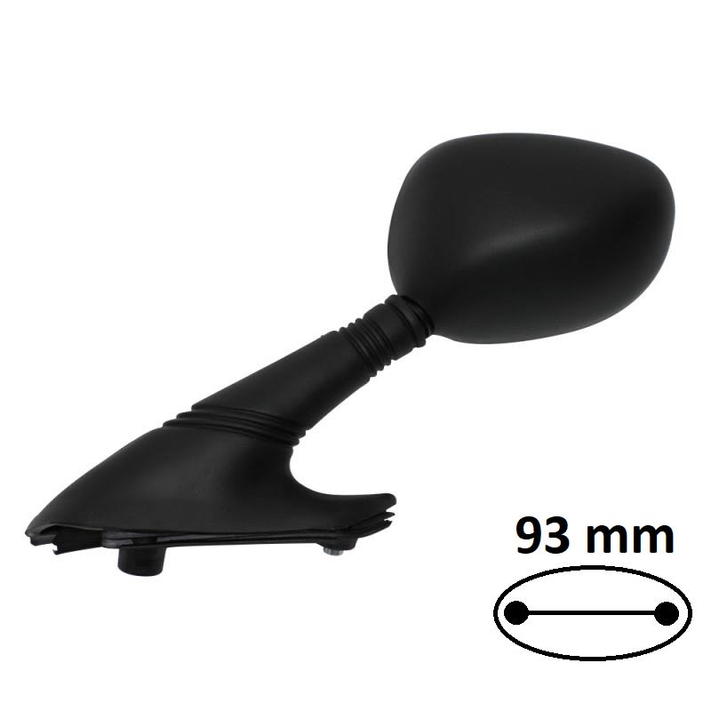 BCR Linker schwarzer Spiegel, 2 Durchgangslöcher, 6 mm, passend für Piaggio 125/180/200/250 cm³