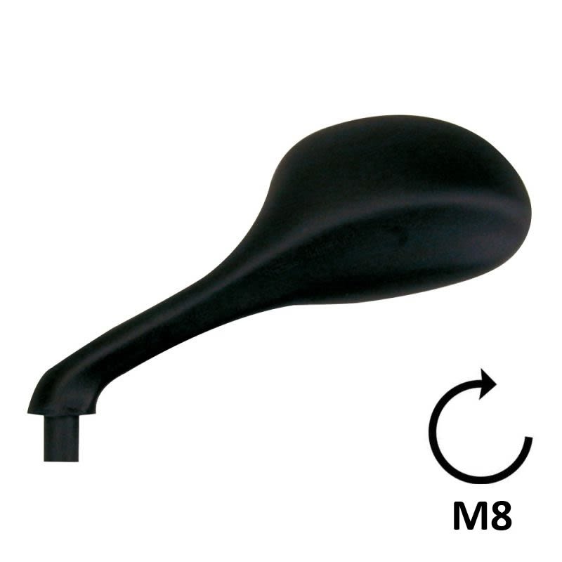 BCR Linker schwarzer Spiegel für Derbi-Gilera-Piaggio 50/125/180/200cc Modelle