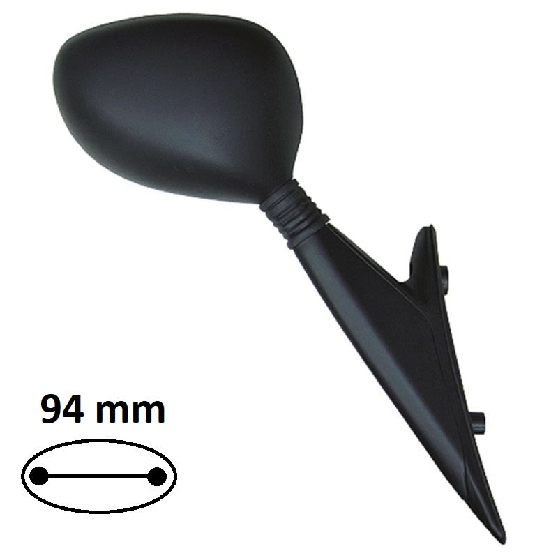 BCR Specchio nero destro, 2 fori passanti 6mm, Pia ggio 125/250/350/400cc