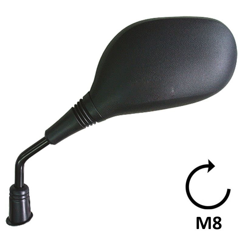 BCR Linker schwarzer Außenspiegel, kompatibel mit Peugeot 50/125/150 cm³ Modellen 2710