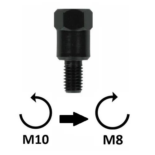 BCR Rearview mirror adapters M10 x1.25mm left M8x1.25mm right
