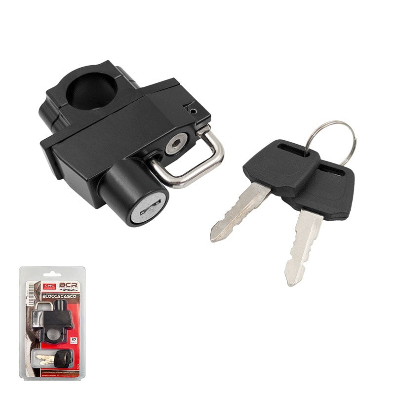 BCR Helmet lock with frame attachment and 22 mm diameter handlebar