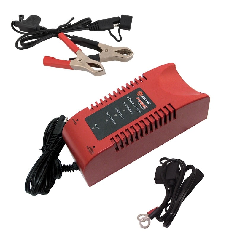 Asaki Caricabatteria moto scooter PRO2 12V output 2 Ampere