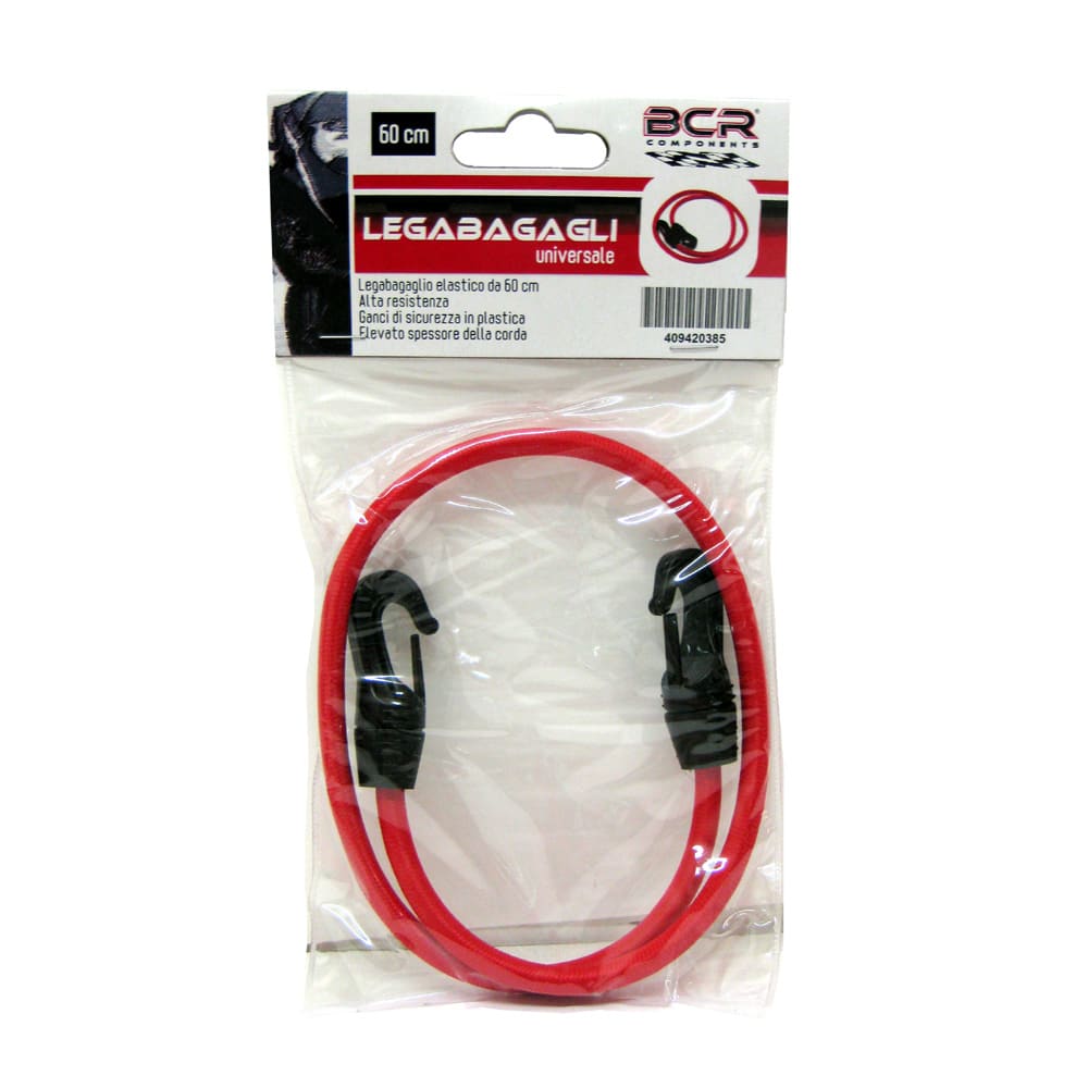 BCR Paar runde, elastische Gepäckspanner mit Kunststoffhaken, Länge 600 mm