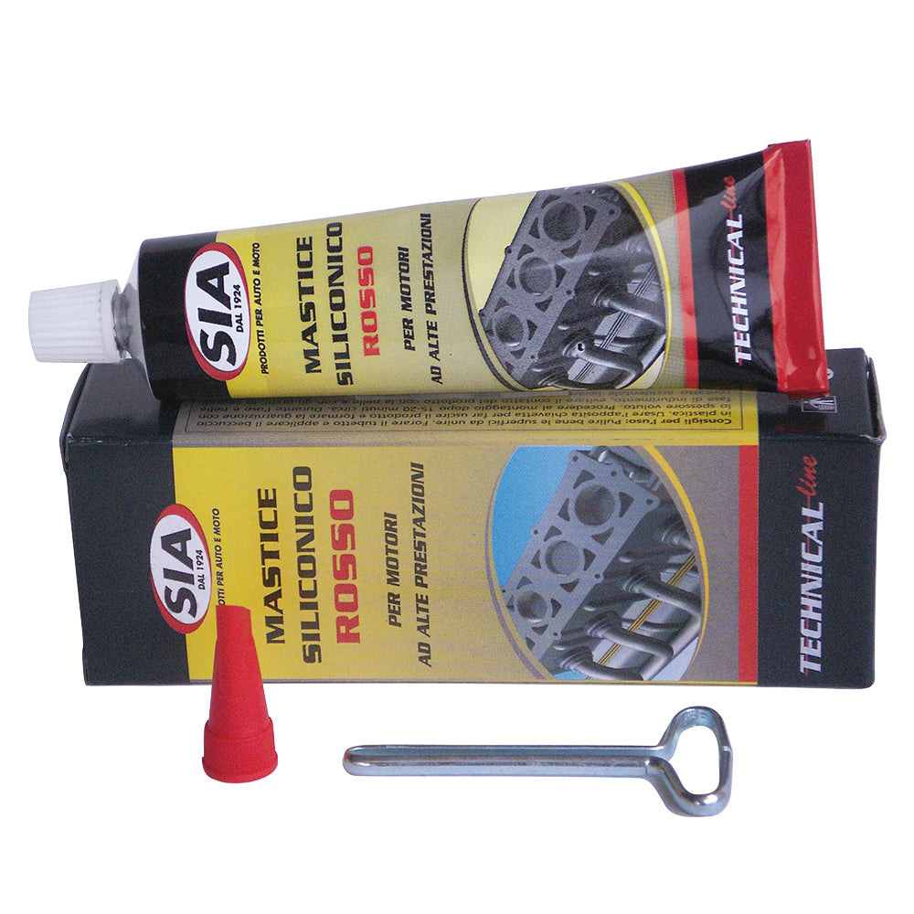 S.I.A Mastice siliconico per guarnizioni color rosso, confezione da 75 ml