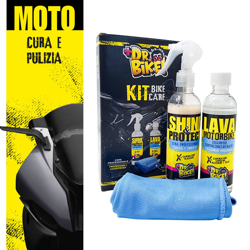 Dr Bike-Moto Kit Pulizia moto KIT BIKE CARE 3 prodotti in 1